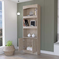 Durango Bookcase, Three Shelves, Double Door Cabinet Beige Mdf Engineered Wood