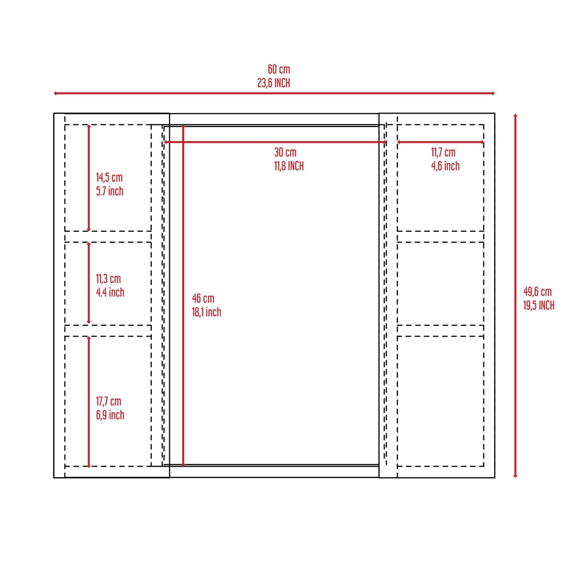 Draco Medicine Cabinet, Mirror, Double Door, One External Shelf Black Mdf Engineered Wood