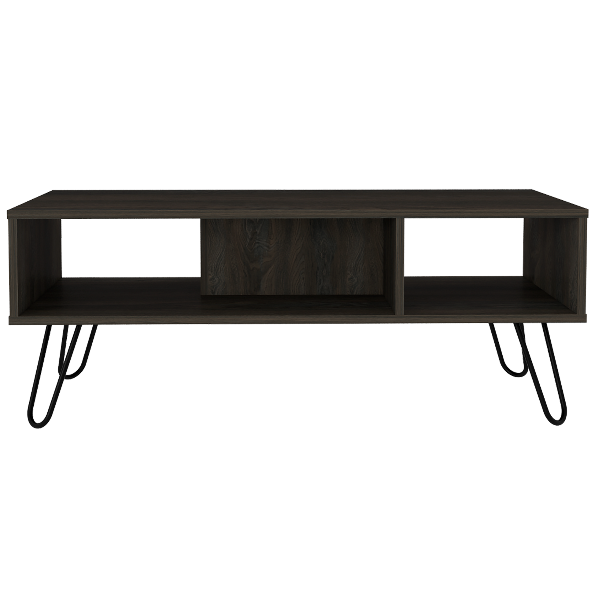 Minnesota Charcoal Coffee Table Brown Primary Living Space Modern Freestanding Rectangular Shelves Coffee & End Tables Rectangular Mdf Engineered Wood