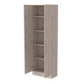 Virginia Double Door Storage Cabinet, Five Shelves Beige Mdf Engineered Wood