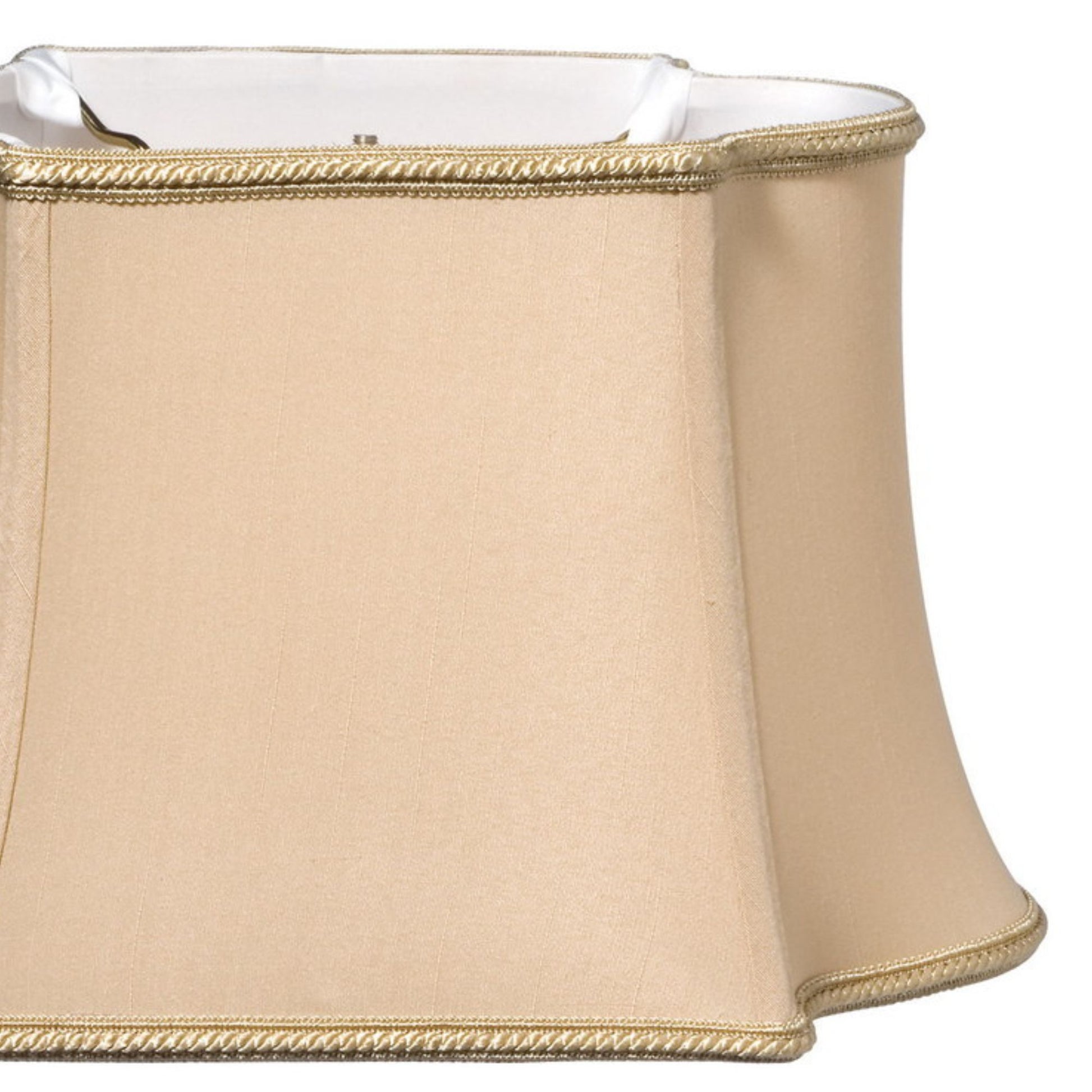 Slant Fancy Oblong Softback Lampshade With Washer Fitter, Vintage Gold Gold Shantung