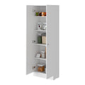 Virginia Double Door Storage Cabinet, Five Shelves Freestanding 5 Or More Shelves White Primary Living Space Shelves Included Modern Mdf Engineered Wood