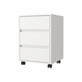 Vienna Three Drawers Filing Cabinet, Roller Blade Glide White Mdf Engineered Wood