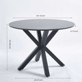 1 4,5Pieces Dining Set, Table Metal Leg Mid Century Dining Table For 4 6 People With Mdf Table Top, Pedestal Dining Table, End Table Leisure Coffee Table Matte Black Mdf Steel