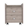 York Nightstand, Superior Top, Two Drawers, Four Casters Black Mdf Engineered Wood