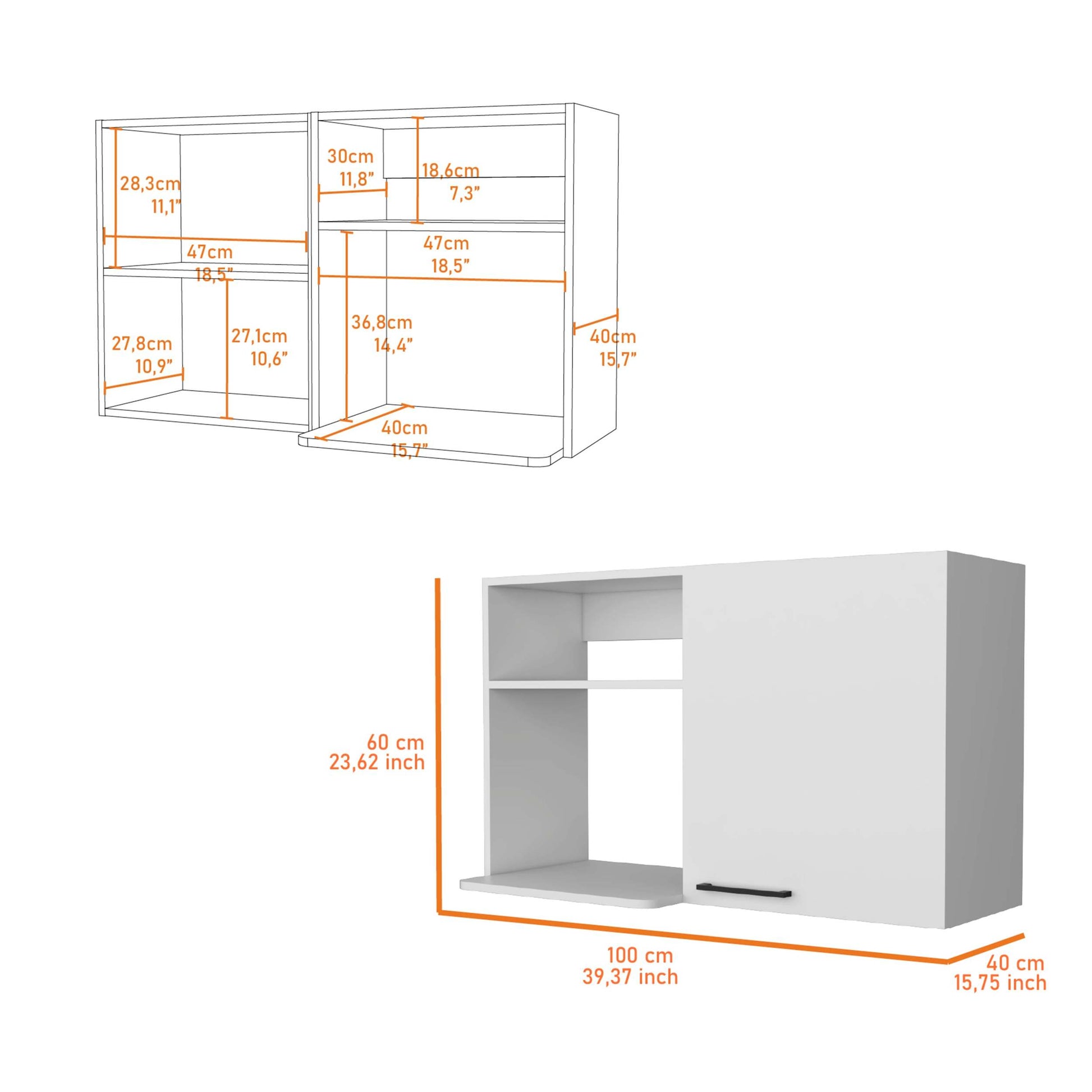 Oklahoma 2 Wall Cabinet, 2 Door Stackable Wall