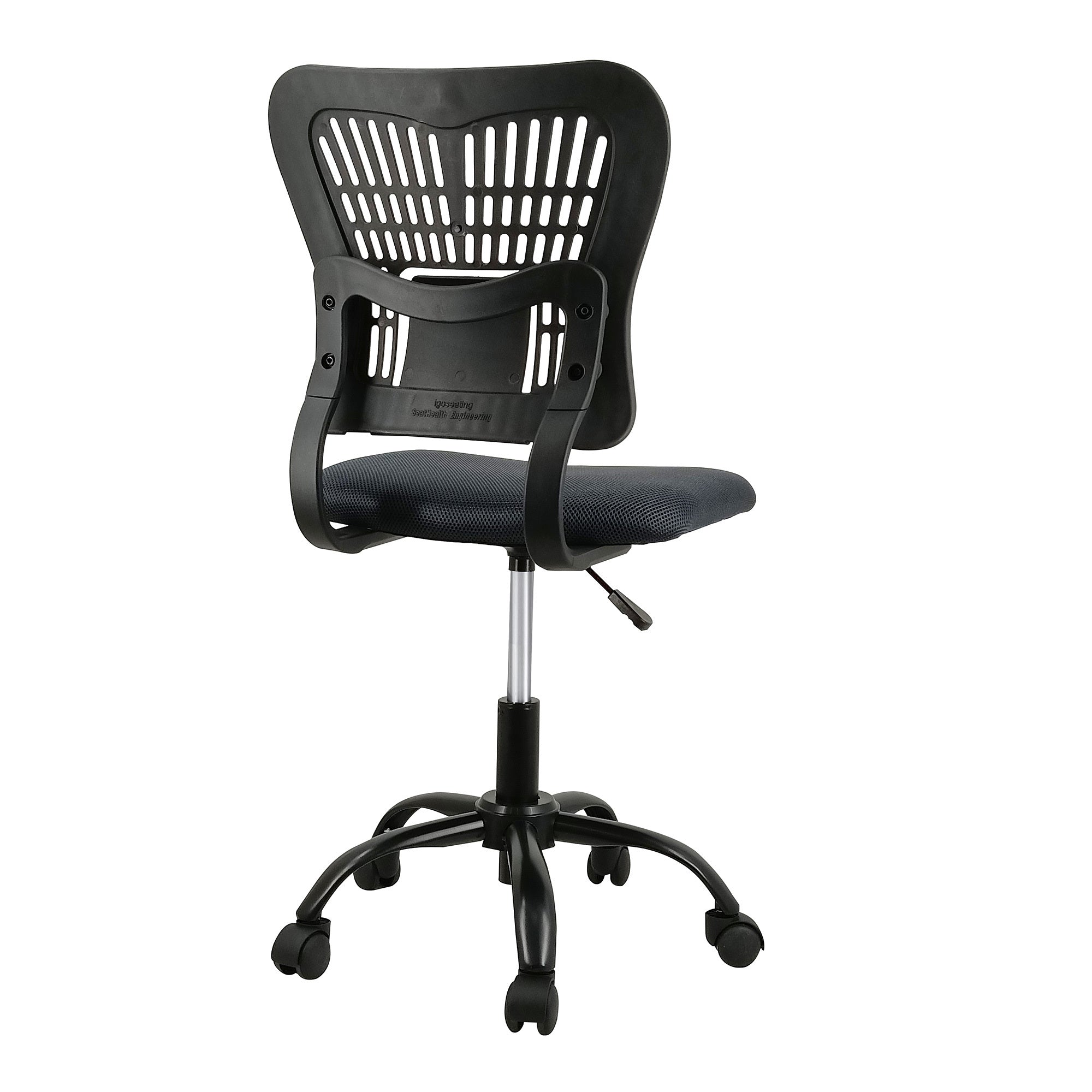 Office Chair Armless Ergonomic Desk Chair Adjustable black+grey-modern-foam-fabric