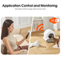 Self Cleaning Cat Litter Box, Automatic Scooping And Odor Removal, App Control Support 2.4G Wifi, Smart Automatic Cat Litter Box With Liner White Gray Polypropylene