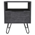 Vienna Nightstand, Shelves, Hairpin Legs Brown Mdf Engineered Wood