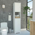 Charlotte Linen Cabinet, 2 Single Door Cabinet, Division, One Shelf White Mdf Engineered Wood