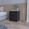 Dillon 2 Drawers Nightstand, Bedside Table With Storage Black Mdf Engineered Wood