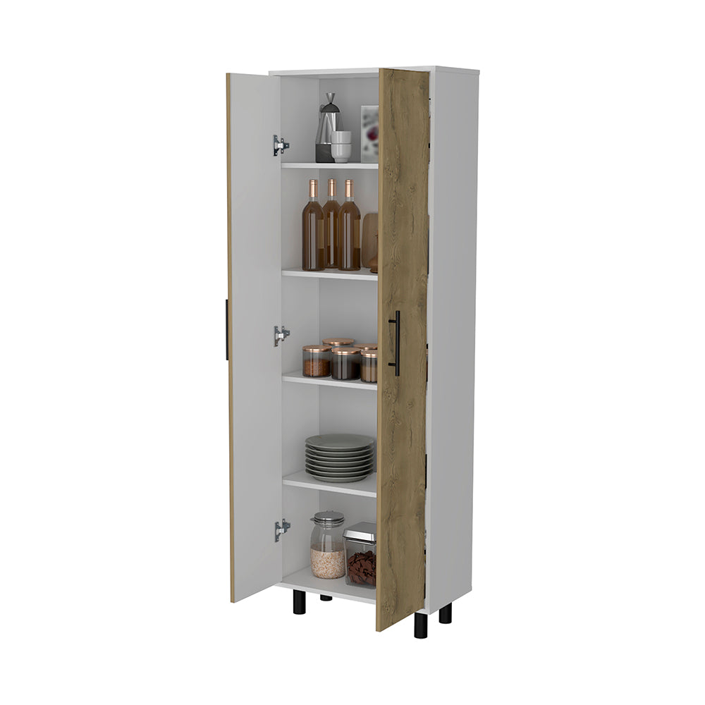 Oklahoma Tall Pantry Cabinet, Cupboard Storage Organizer With 5 Shelf Multicolor Mdf Engineered Wood