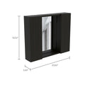 Draco Medicine Cabinet, Mirror, Double Door, One External Shelf Black Mdf Engineered Wood