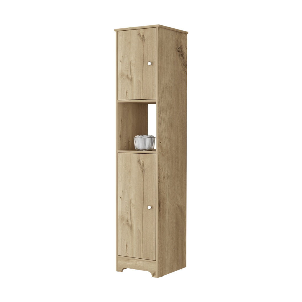 Charlotte Linen Cabinet, 2 Single Door Cabinet, Division, One Shelf Beige Mdf Engineered Wood