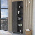 Los Angeles Linen Cabinet, Five Shelves, One Cabinet, Divisions Brown Mdf Engineered Wood