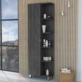 Los Angeles Linen Cabinet, Five Shelves, One Cabinet, Divisions Brown 1 5 Bathroom Mdf Engineered Wood