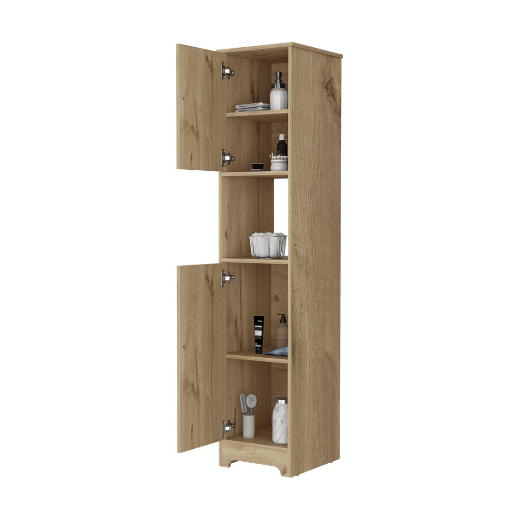 Charlotte Linen Cabinet, 2 Single Door Cabinet, Division, One Shelf Beige Mdf Engineered Wood