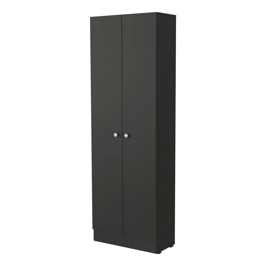 Virginia Double Door Storage Cabinet, Five Shelves Black Bedroom Modern Mdf Engineered Wood