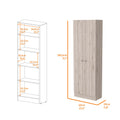 Virginia Double Door Storage Cabinet, Five Shelves Beige Mdf Engineered Wood