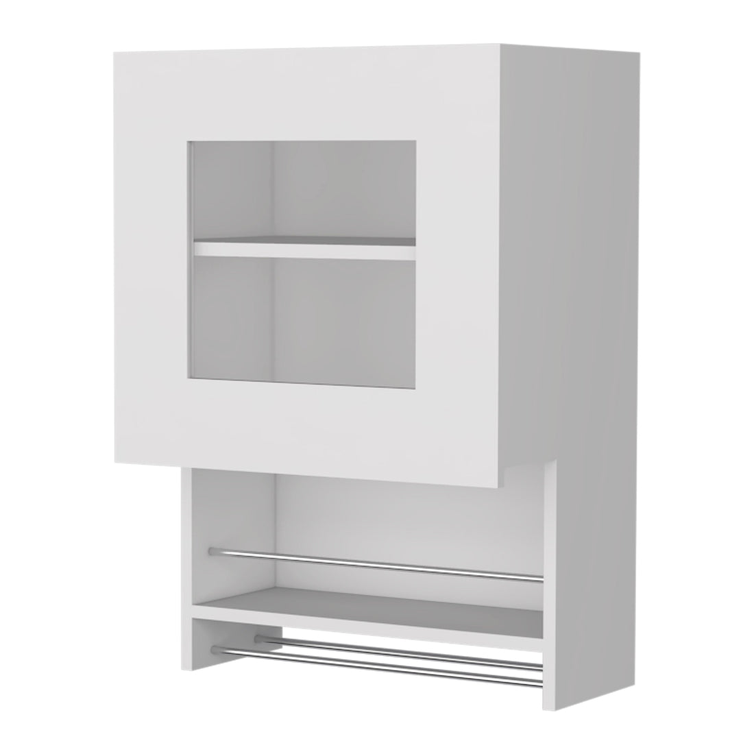 Florence Kitchen Wall Cabinet, Spice And Towel Rack White Mdf Engineered Wood