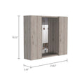 Draco Medicine Cabinet, Mirror, Double Door, One External Shelf Beige Mdf Engineered Wood