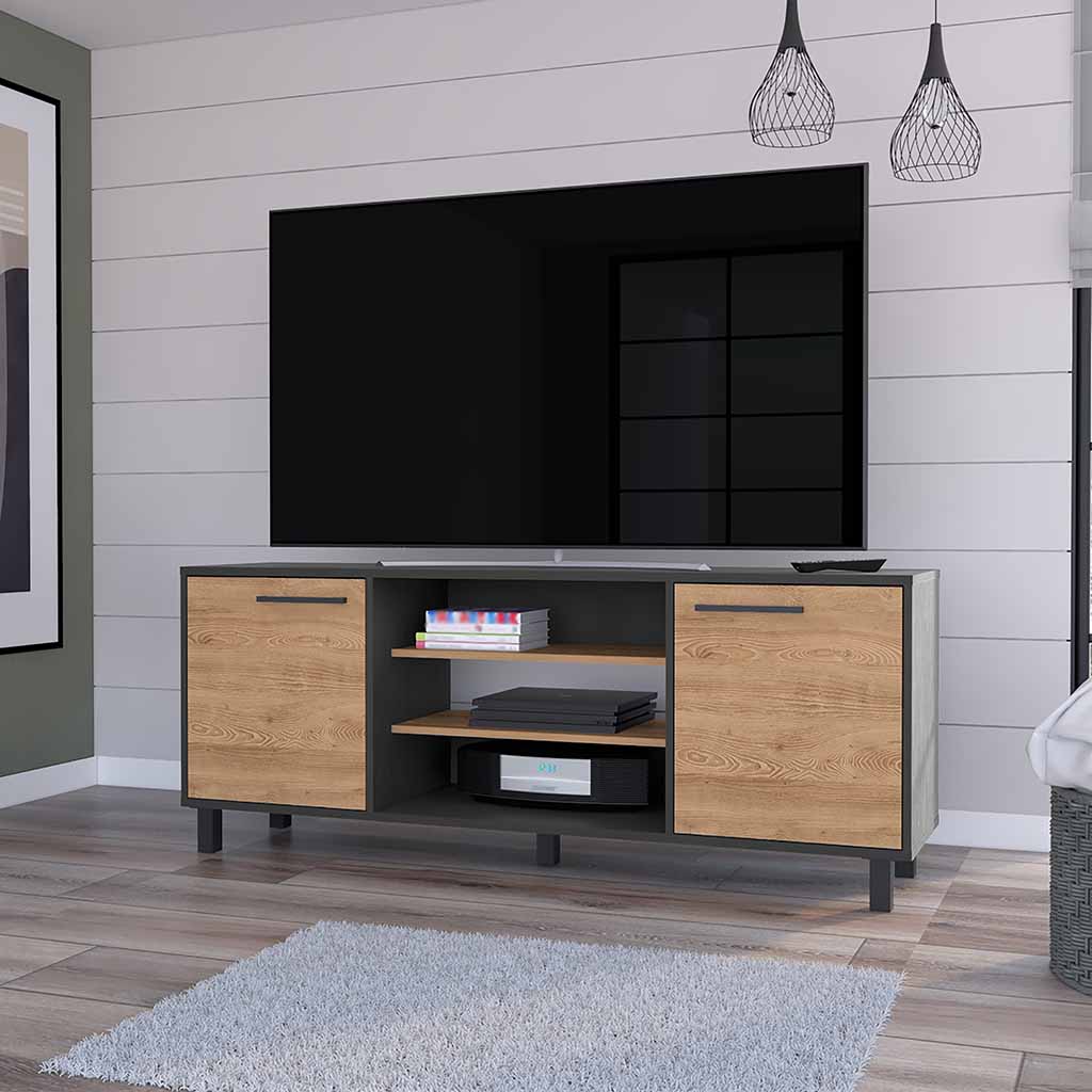 Washington Tv Stand 7 Cubby For Tvs Up To 65'' Multicolor Primary Living Space 50 59 Inches 50 59 Inches Modern Mdf Engineered Wood