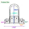 Metal Garden Arch With Gate 79.5'' Wide X 86.6'' High Climbing Plants Support Rose Arch Outdoor Black Black Iron