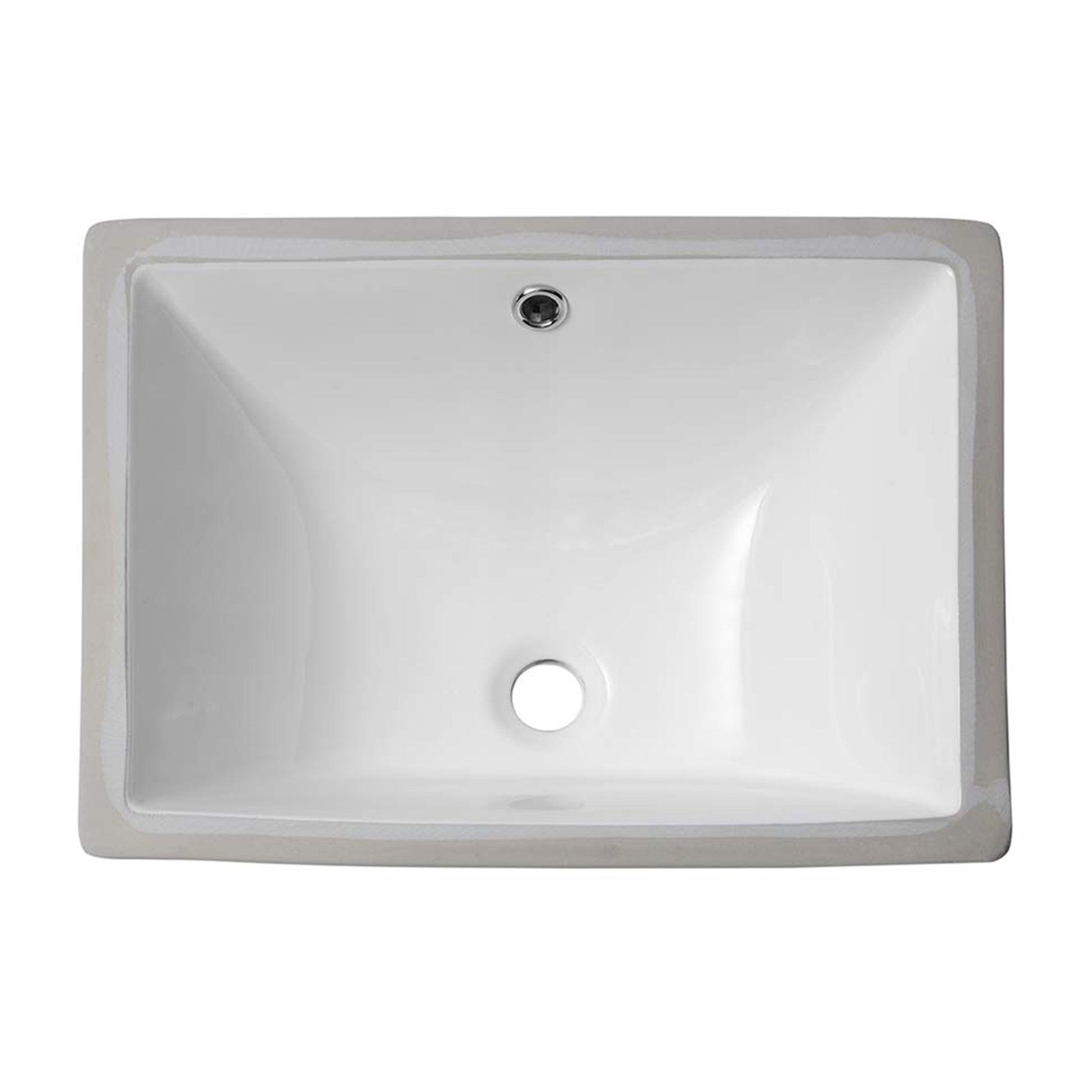 18.5"X13.5" White Ceramic Rectangular Undermount Bathroom Sink With Overflow White Ceramic