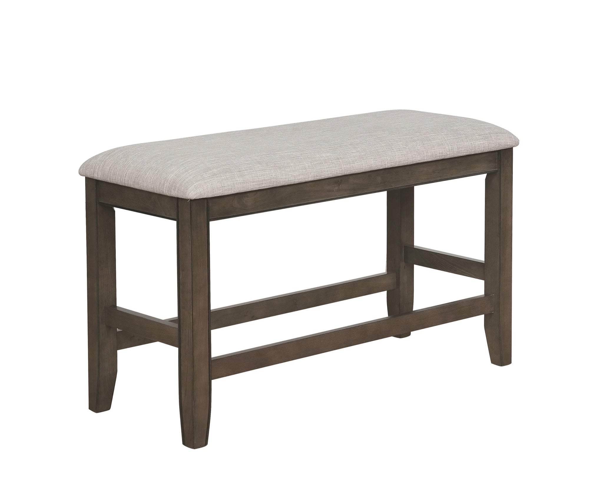 Farmhouse Style 1pc Gray Counter Height Bench Footrest gray-linen or linen blend-dining