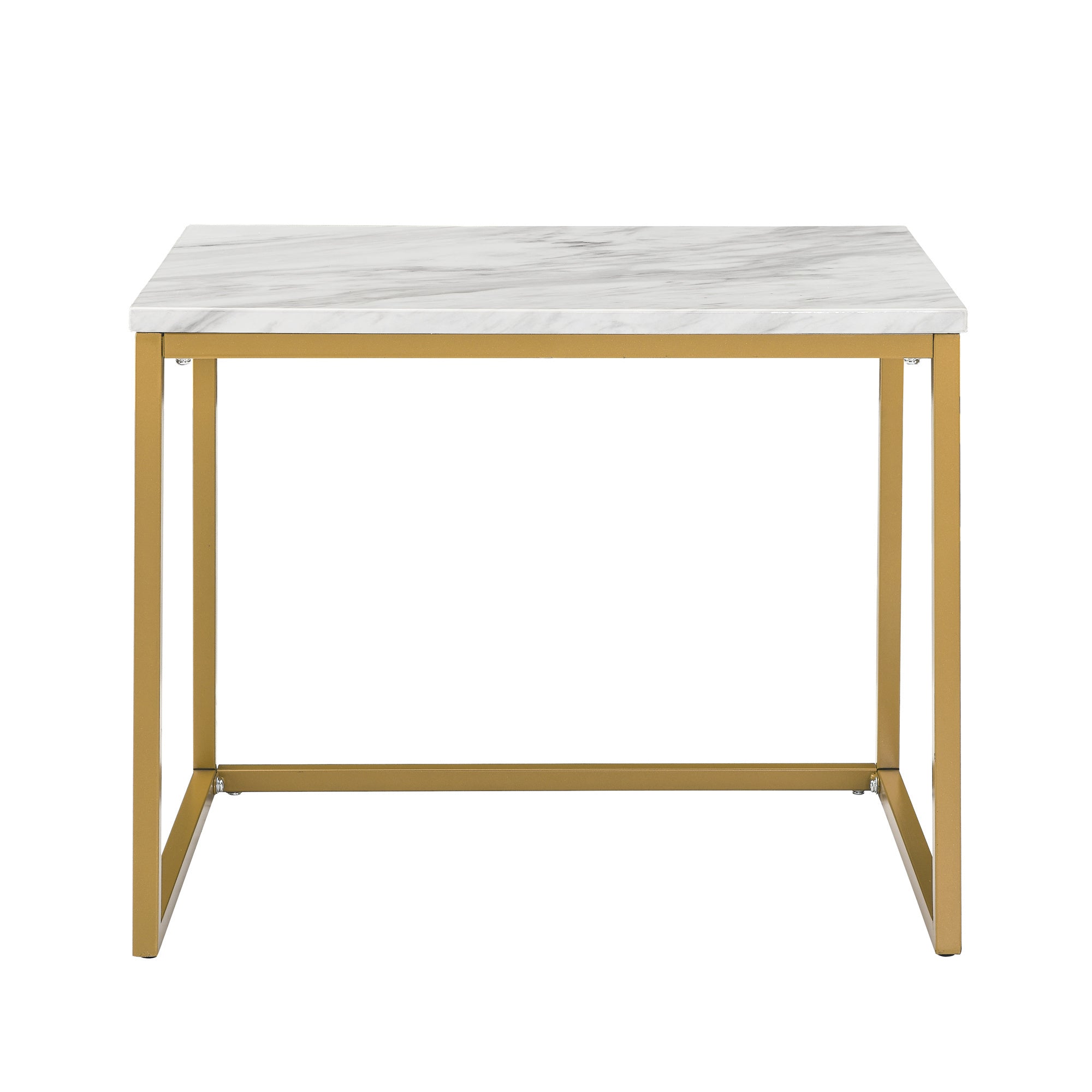 White Faux Marble Coffee Table Simple Modern 1pc