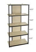 5 Layer Rack,Suitable For Bedroom, Living Room, Study, Dining Room And Entrance Natural Mdf