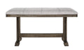 1pc transitional counter height bench upholstered seat brown - rectangular - beige - casual-transitional