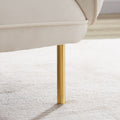 Oversized Living Room Accent Velveta Armchair Upholstered Single Sofa Chair, Comfy Fabric Armchair With Metal Leg For Bedroom Living Room Apartment, Beige Beige Velvet