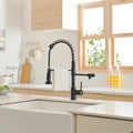 Purifier Kitchen Faucet Drinking Water Faucet, Pull Down Water Filter Kitchen Sink Faucets Matte Black Black Kitchen Contemporary Ceramic Brass