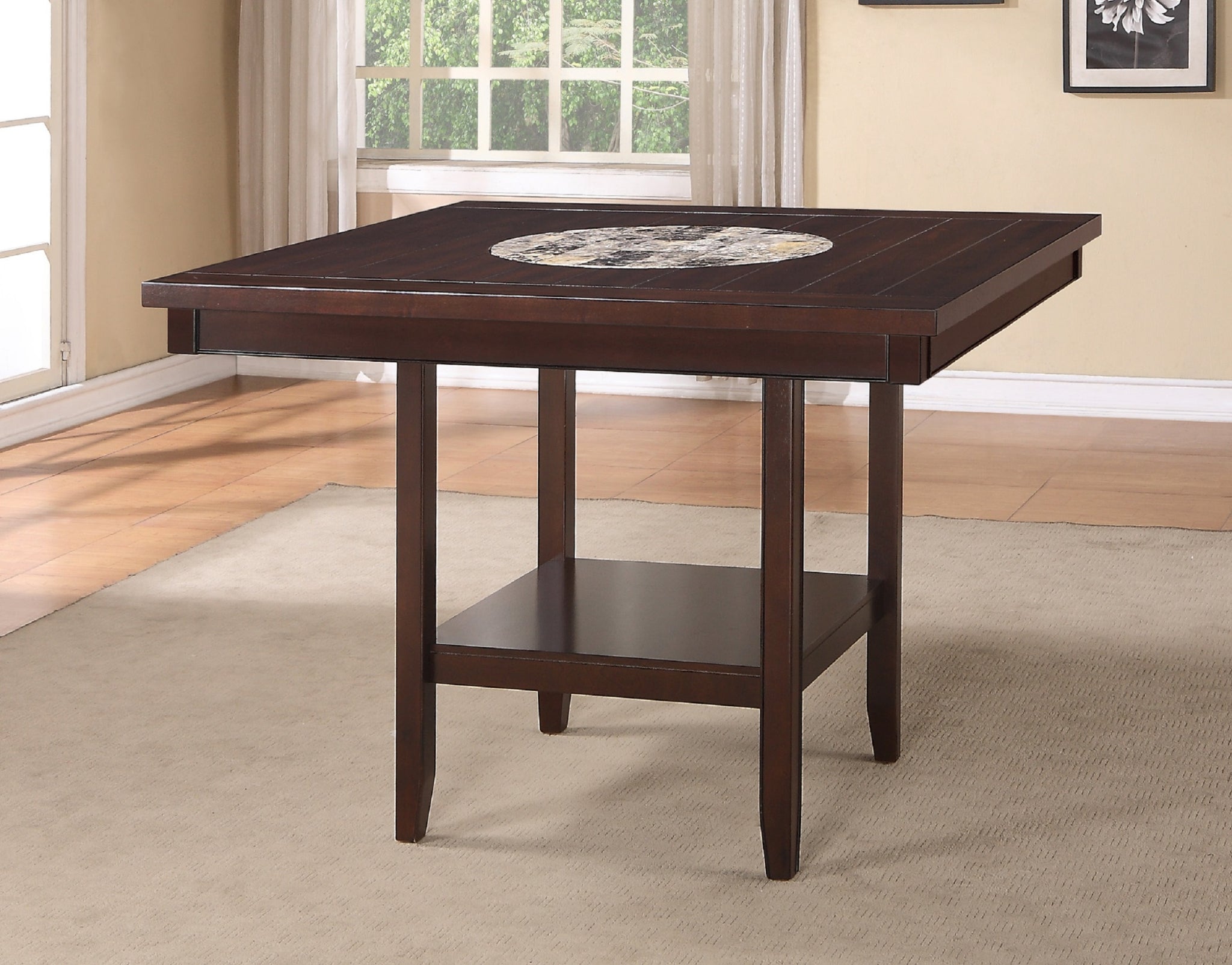1pc Contemporary Transitional Counter Height Dining dark brown-dining