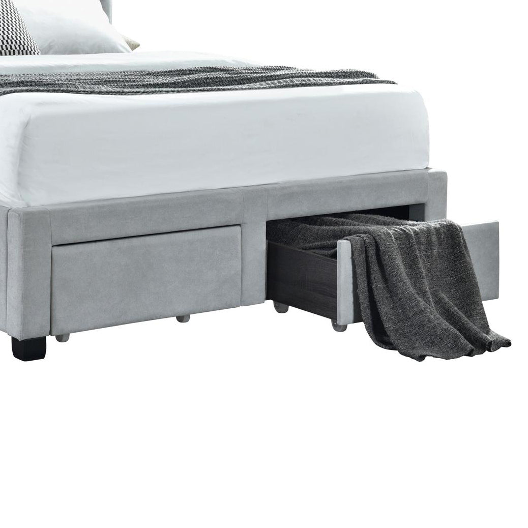 Light Grey Tufted 4 drawer Full Storage Bed box spring not