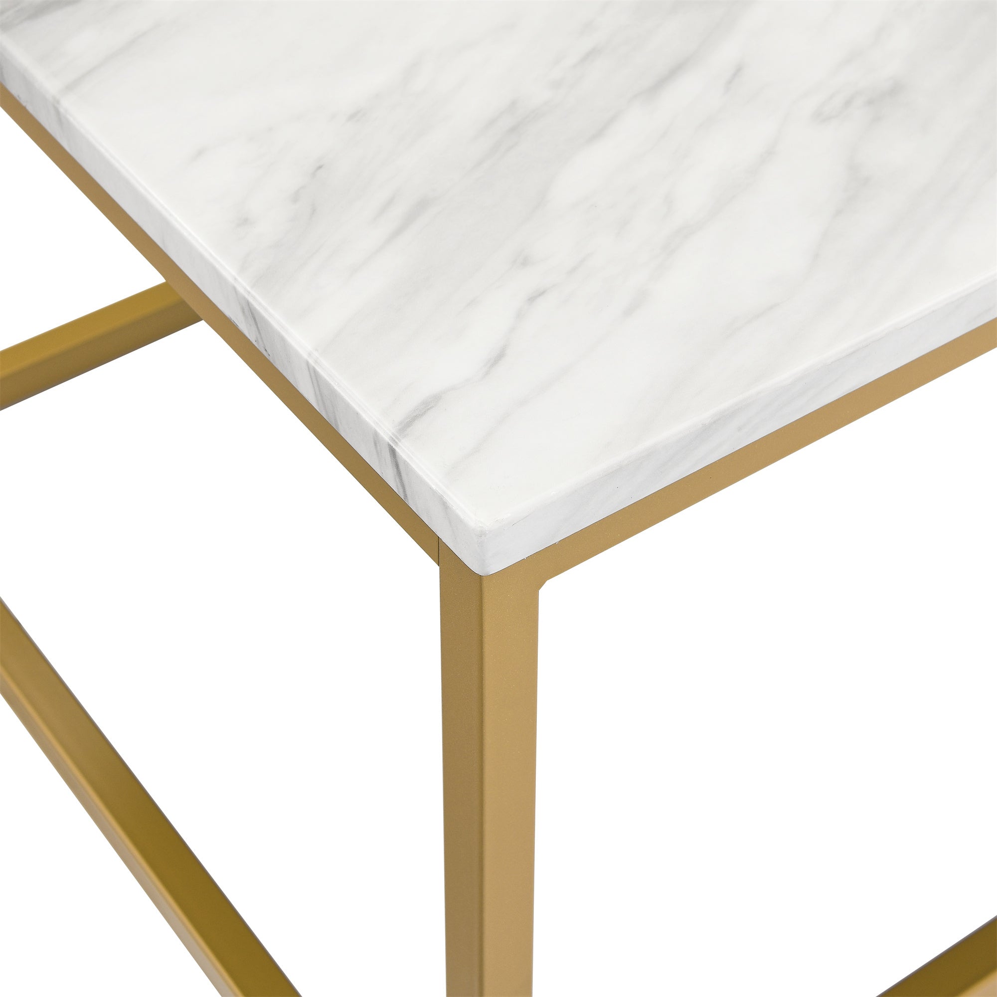 White Faux Marble Coffee Table Simple Modern 1pc