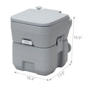 Portable Toilet With 5.3 Gallon Waste Tank And Carry Bag, Porta Potty For Rv Boat Camping, Gray Gray Hdpe