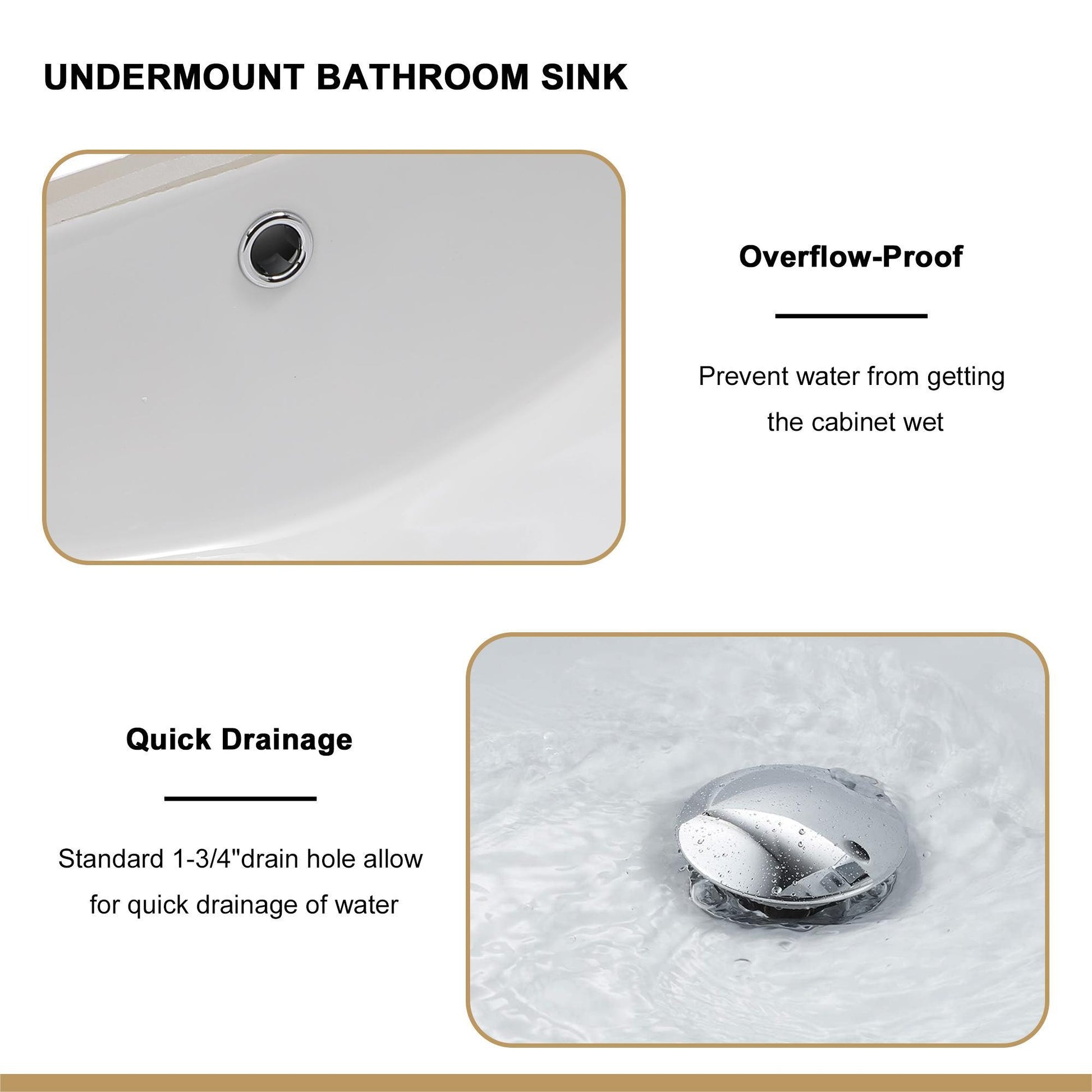 20.25"X15" White Ceramic Rectangular Undermount Bathroom Sink With Overflow White Ceramic