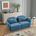 Living Room Furniture Lazy Sofa Loveseat Teddy Fabric Blue Blue Foam Teddy