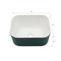 16X12 Inch Ceramic Square Vessel Bathroom Sink Green Ceramic