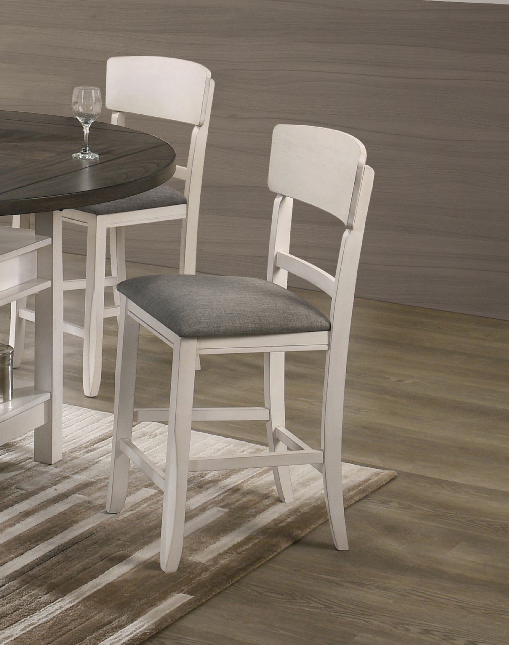 2pc Transitional Upholstered Counter Height Dining creamy white-dining room-contemporary-dining