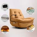 Smart Multifunction Recliner Chair Electric Yellow Yellow Pu Leather