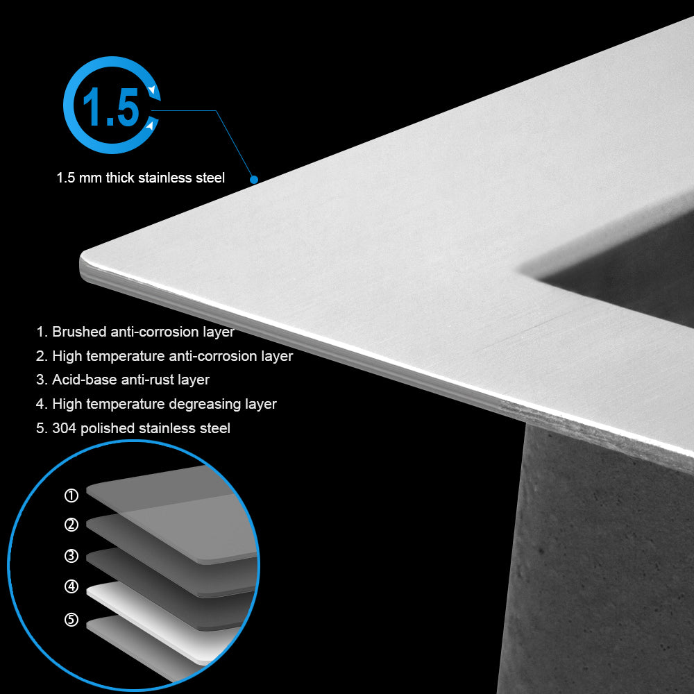 Laundry Sink 21X18X12" Undermount Laundry Sink Brushed Nickel Stainless Steel