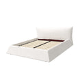 King Size Upholstered Platform Bed With Special Shaped Velvet Headboard, Metal & Solid Wood Frame,Cream Box Spring Not Required King Cream Pine Velvet Velvet