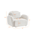 Living Room Furniture Lazy Sofa Chair Teddy Fabric White White Teddy Foam Teddy