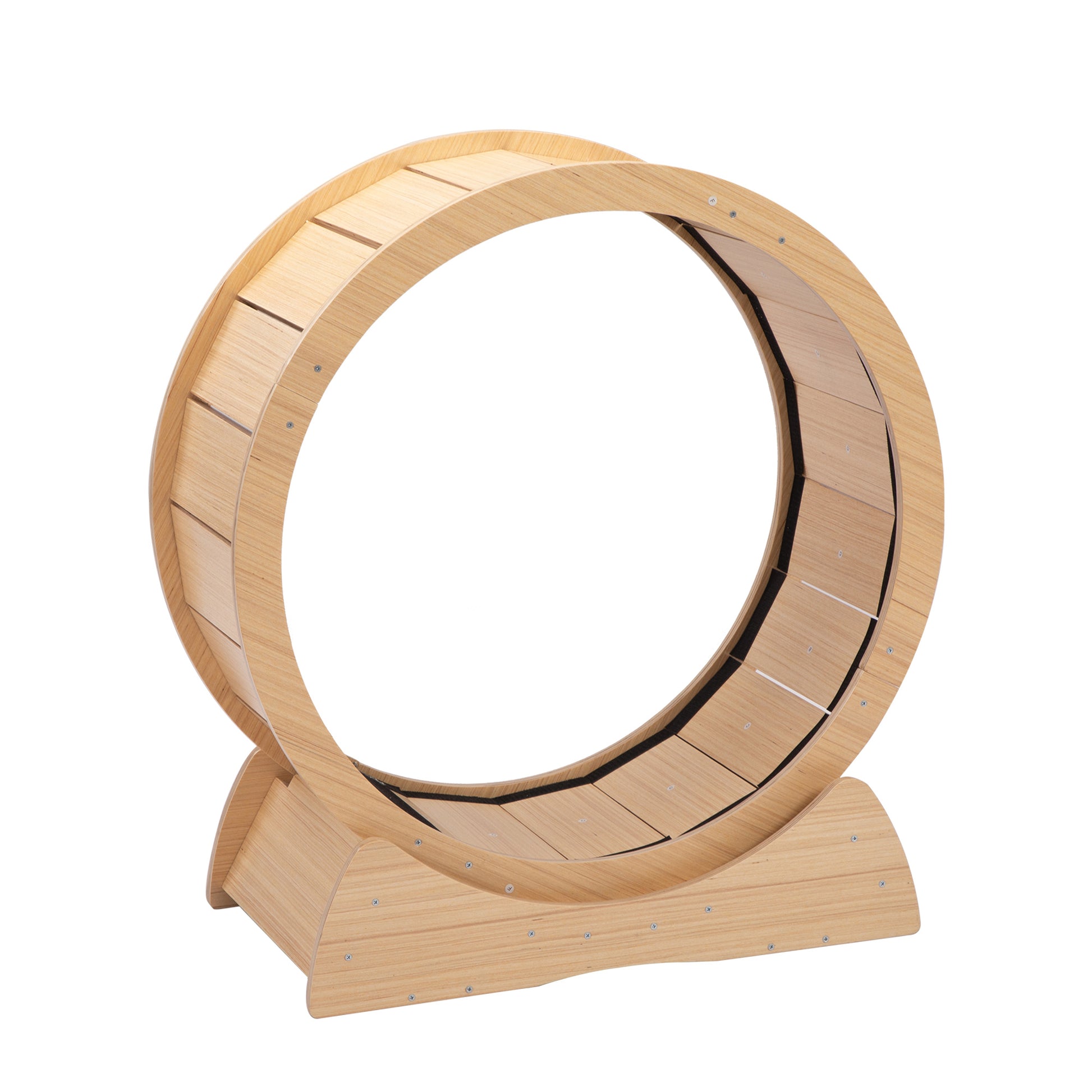 Wooden Cat Running Wheel Natural Wood