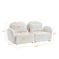 Living Room Furniture Lazy Sofa Loveseat Teddy Fabric White White Foam Teddy