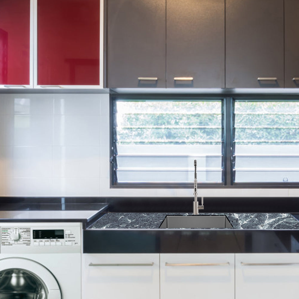 Laundry Sink 21X18X12" Undermount Laundry Sink Brushed Nickel Stainless Steel