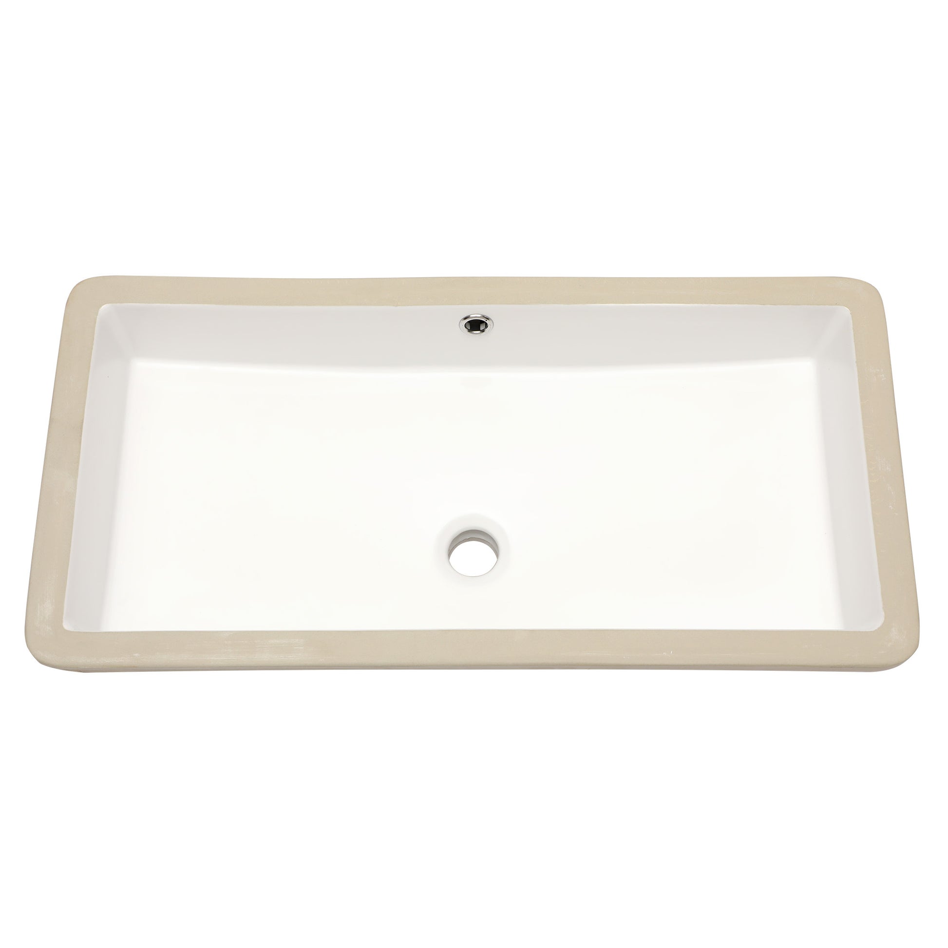 28"X14" White Ceramic Rectangular Undermount Bathroom Sink With Overflow White Ceramic